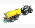 Tractor With Liquid Transport Tanker 3D模型