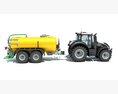 Tractor With Liquid Transport Tanker 3d model