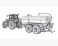 Tractor With Liquid Transport Tanker 3D-Modell