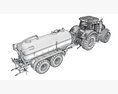 Tractor With Liquid Transport Tanker Modelo 3d