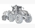 Tractor With Liquid Transport Tanker 3D-Modell