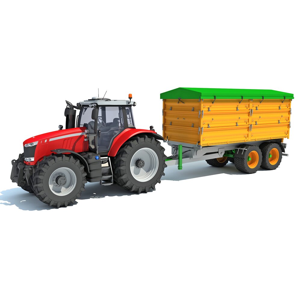 Tractor With Trailer 3D model