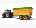 Tractor With Trailer 3D 모델  wire render