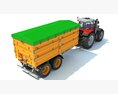 Tractor With Trailer 3D 모델  side view