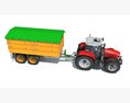 Tractor With Trailer 3D-Modell