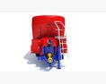 Trailed Feed Mixer 3d model top view