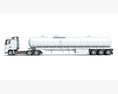 Truck With Long Tank Semitrailer 3D 모델  back view