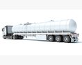 Truck With Long Tank Semitrailer 3D-Modell wire render