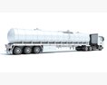 Truck With Long Tank Semitrailer 3d model side view