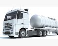 Truck With Long Tank Semitrailer 3D 모델  clay render