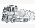 Truck With Long Tank Semitrailer 3D 모델 