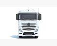 White Semi-Truck With Bottom Dump Trailer 3D 모델  front view