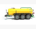 Yellow Triple-Axle Agricultural Liquid Tank Trailer 3d model wire render