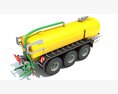 Yellow Triple-Axle Agricultural Liquid Tank Trailer 3D модель