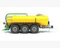 Yellow Triple-Axle Agricultural Liquid Tank Trailer 3D模型