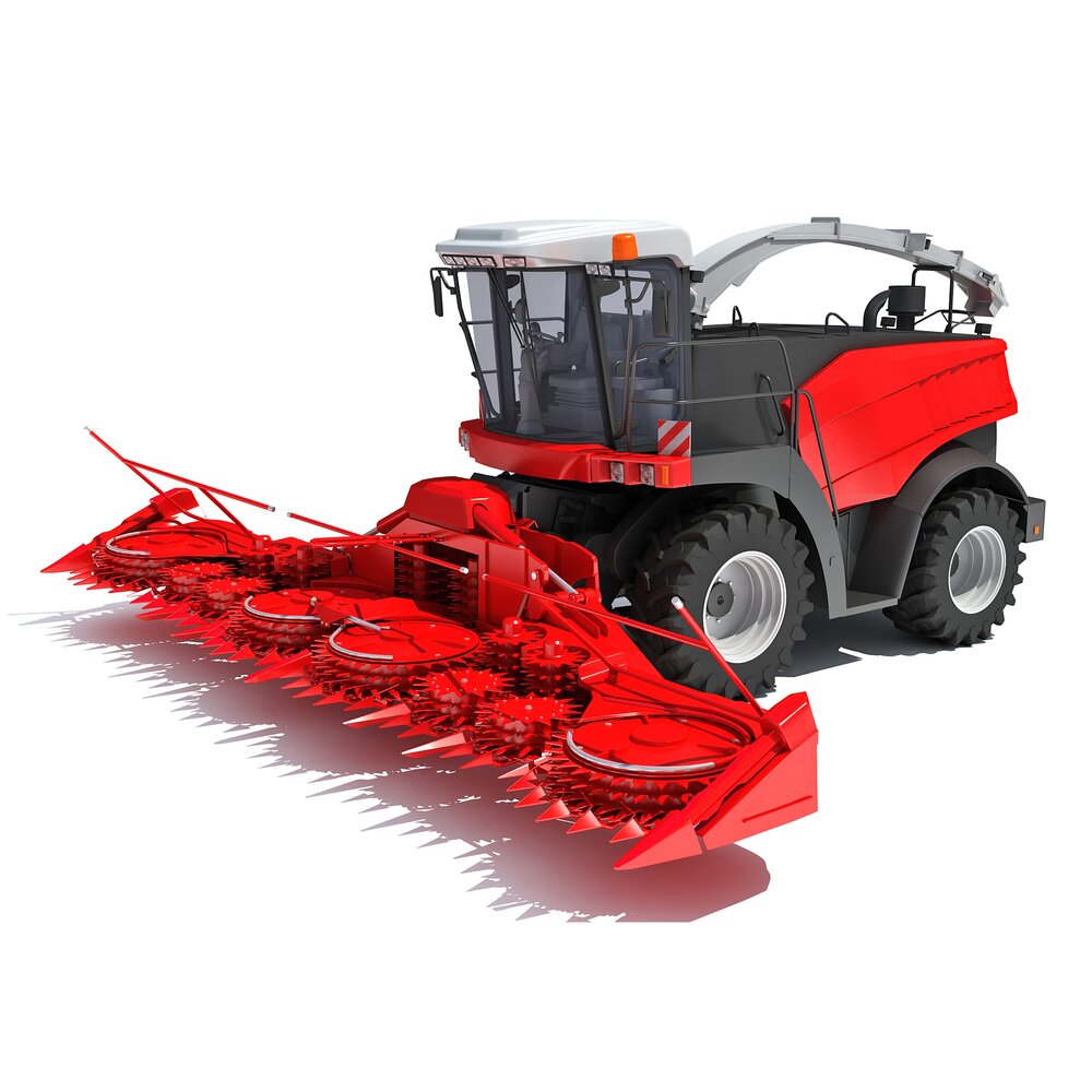 Advanced Combine Harvester With Multi-Row Corn Header Modello 3D