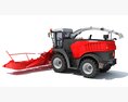 Advanced Combine Harvester With Multi-Row Corn Header 3D 모델  wire render