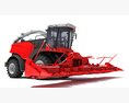 Advanced Combine Harvester With Multi-Row Corn Header Modello 3D vista dall'alto