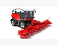 Advanced Combine Harvester With Multi-Row Corn Header 3d model front view