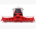 Advanced Combine Harvester With Multi-Row Corn Header 3D-Modell clay render