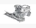 Advanced Combine Harvester With Multi-Row Corn Header 3D-Modell