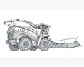 Advanced Combine Harvester With Multi-Row Corn Header Modello 3D