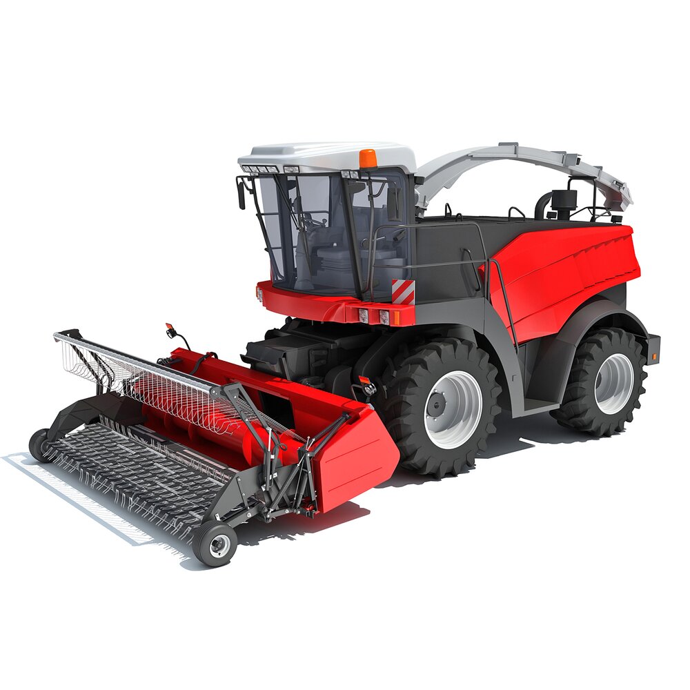Agricultural Forage Harvester With Front Cutting Head 3D-Modell