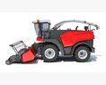 Agricultural Forage Harvester With Front Cutting Head 3D модель back view