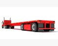 American Semi Truck With Flatbed Trailer 3Dモデル
