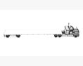 American Semi Truck With Flatbed Trailer 3D模型