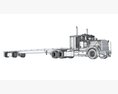 American Semi Truck With Flatbed Trailer Modelo 3d