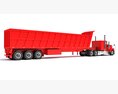 American Truck With Tipper Trailer 3D 모델  side view
