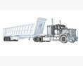 American Truck With Tipper Trailer 3Dモデル