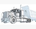 American Truck With Tipper Trailer 3d model