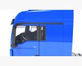 Blue Truck With Lowboy Trailer Modèle 3d seats