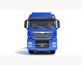 Blue Truck With Tipper Trailer 3D 모델  clay render