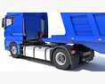 Blue Truck With Tipper Trailer 3d model dashboard