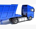 Blue Truck With Tipper Trailer 3d model