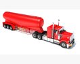 Classic American Truck With Tank Trailer 3D模型