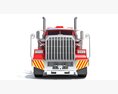 Classic American Truck With Tank Trailer 3D 모델  front view