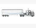 Classic American Truck With Tank Trailer 3Dモデル