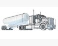Classic American Truck With Tank Trailer 3D模型