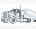 Classic American Truck With Tank Trailer 3d model