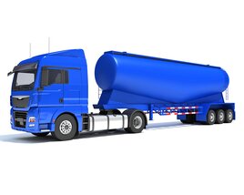 Euro Fuel Tanker Truck 3D model