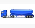 Euro Fuel Tanker Truck 3D模型 后视图