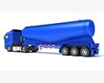 Euro Fuel Tanker Truck 3D-Modell wire render