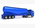 Euro Fuel Tanker Truck 3D-Modell Seitenansicht