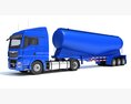 Euro Fuel Tanker Truck Modello 3D vista frontale