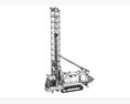 Heavy-Duty Rotary Drill Rig 3Dモデル wire render