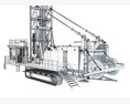 Heavy-Duty Rotary Drill Rig 3D 모델  side view